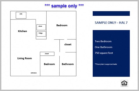 Floor plan for 2 beds, 2 baths, 1500 sqft